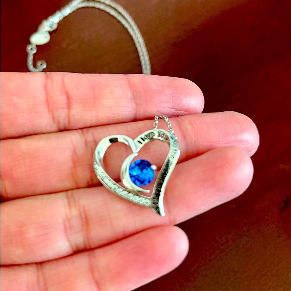 Heart shaped September birthstone pendant